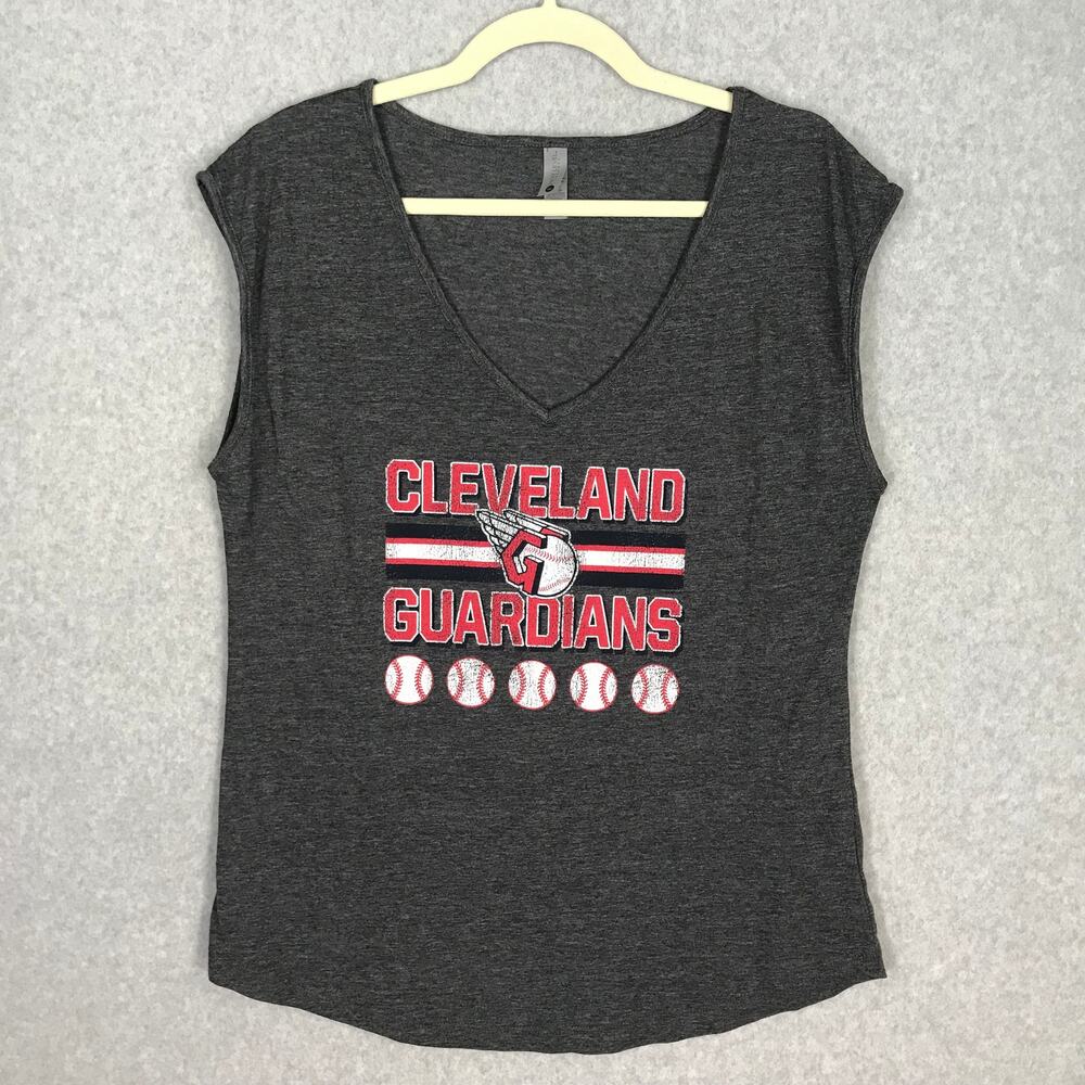 Next Level Cleveland Guardians‎ Shirt Womens XL Gray Tank Top Baseball MLB Soft